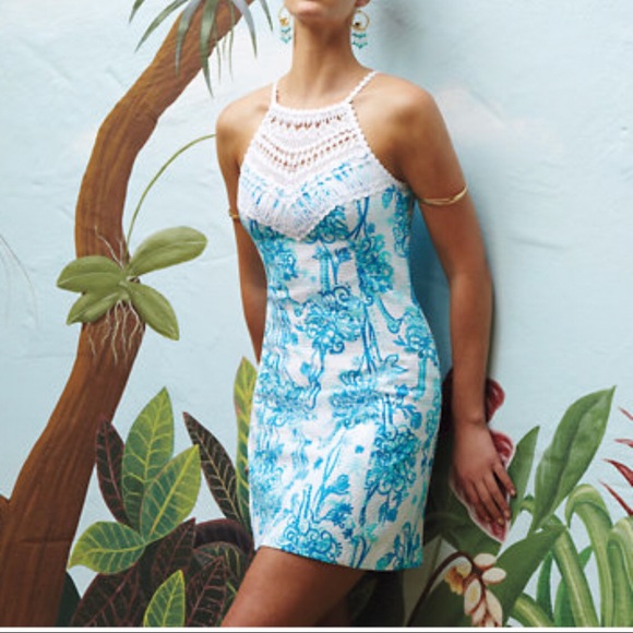 Lilly Pulitzer Pearl Neck Lace Shift in Back It Up - Picture 1 of 7